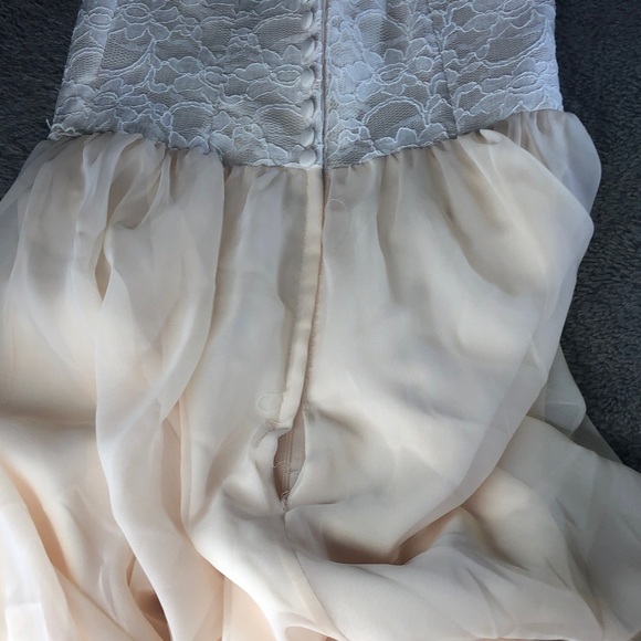 Mori Lee Cream Strapless Lace Gown - Picture 10 of 10